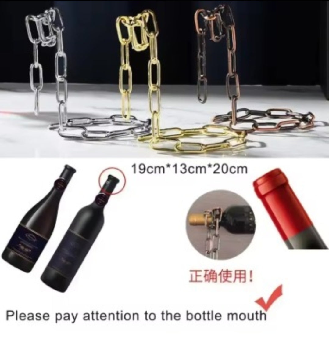 Estante de vino en forma de cadena